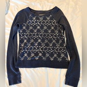 Hollister metallic crewneck sweater XS